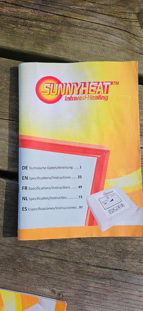 Sunnyheat Infrarood paneel 60x90cm/1500 watt, Doe-het-zelf en Verbouw, Verwarming en Radiatoren, Ophalen, Gebruikt, 60 tot 150 cm