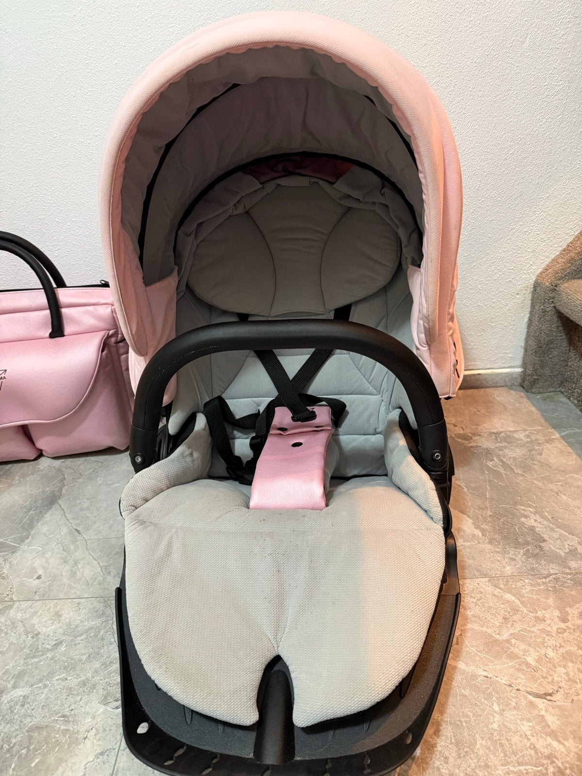 Junama Diamond Kinderwagen 3-in-1 Roze, Kinderen en Baby's, Zo goed als nieuw, Combiwagen, Met autostoeltje, Ophalen