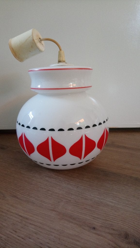 Retro hanglamp melkglas, Huis en Inrichting, Lampen | Hanglampen, Ophalen of Verzenden, Gebruikt, Glas, Retro jaren 60