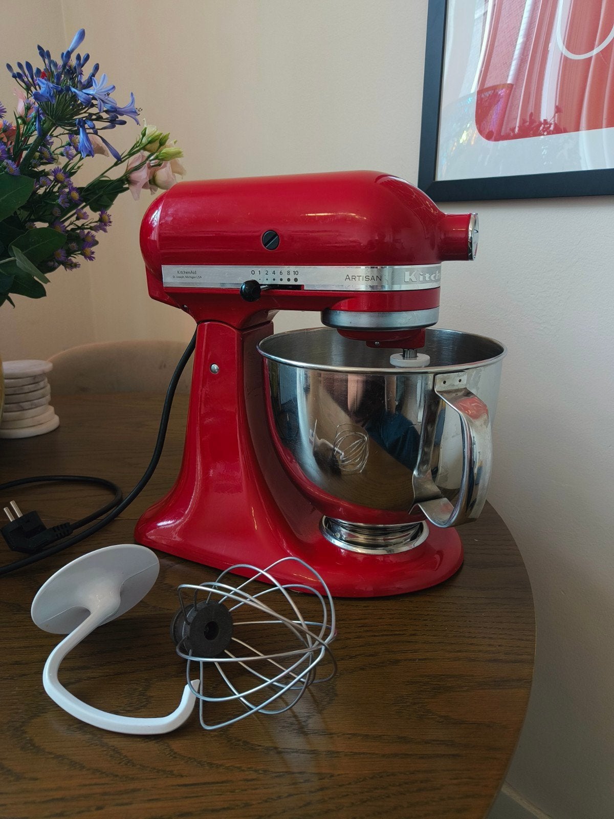 Kitchenaid Artisan 4.8 liter - Rood, 4 liter of meer, Ophalen, 3 snelheden of meer