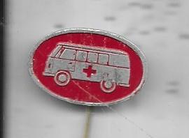 RODE KRUIS VOLKSWAGEN V.W BUS ZELDZAME SPELD, Verzenden, Gebruikt, Merk, Speldje of Pin