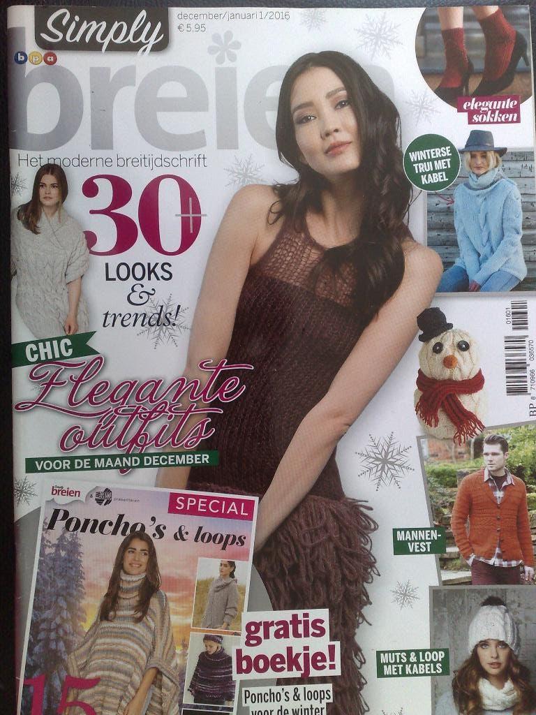 Simply Breien nr. 1 december / januari 2016, Verzenden, Zo goed als nieuw, Breien, Patroon of Boek