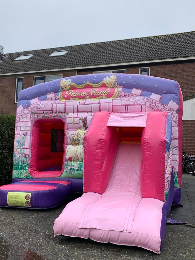 Princess Castle Springkussen met Glijbaan, Hobby en Vrije tijd, Feestartikelen | Verhuur, Gebruikt, Ophalen of Verzenden