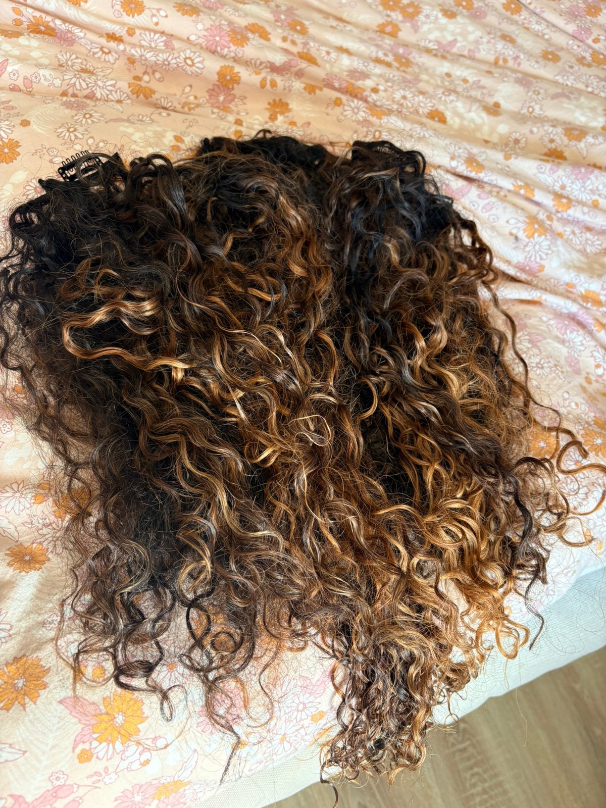 3 bundels weave human hair krullen 3c, Ophalen of Verzenden, Zo goed als nieuw, Pruik of Haarverlenging