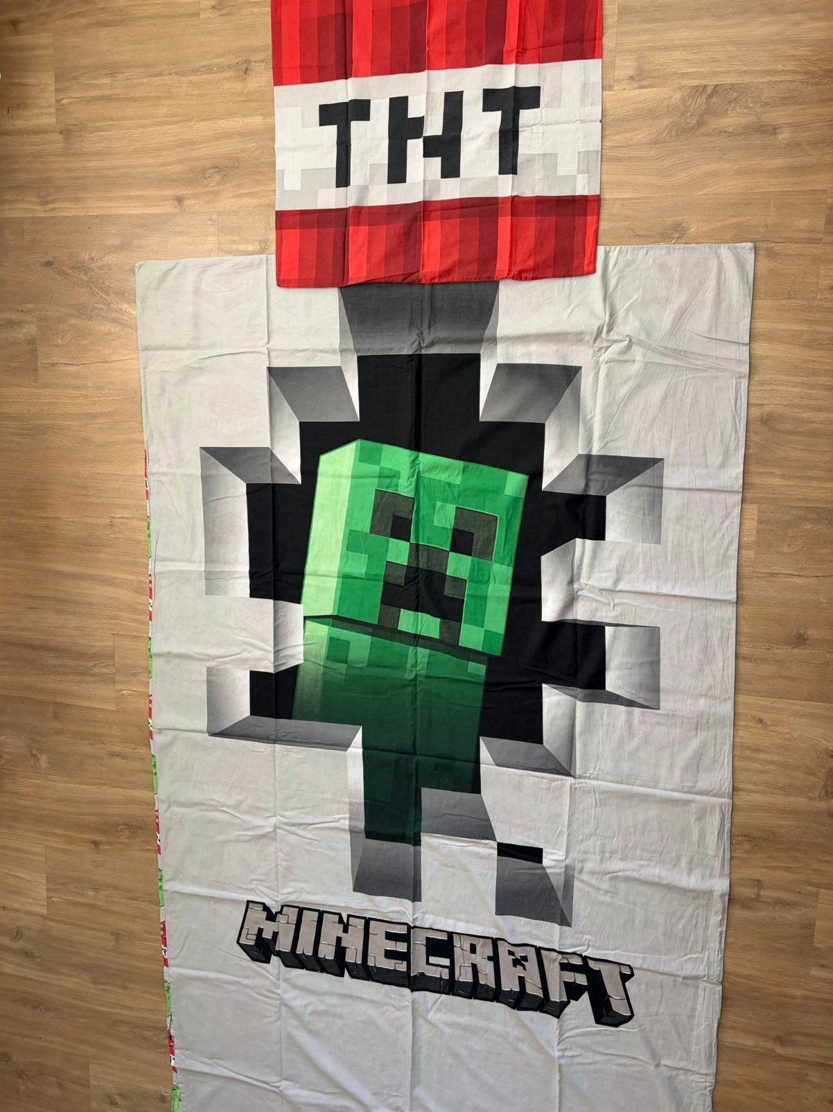 Minecraft dekbedovertrek, Kinderen en Baby's, Ophalen, Blauw, Dekbedovertrek, Zo goed als nieuw