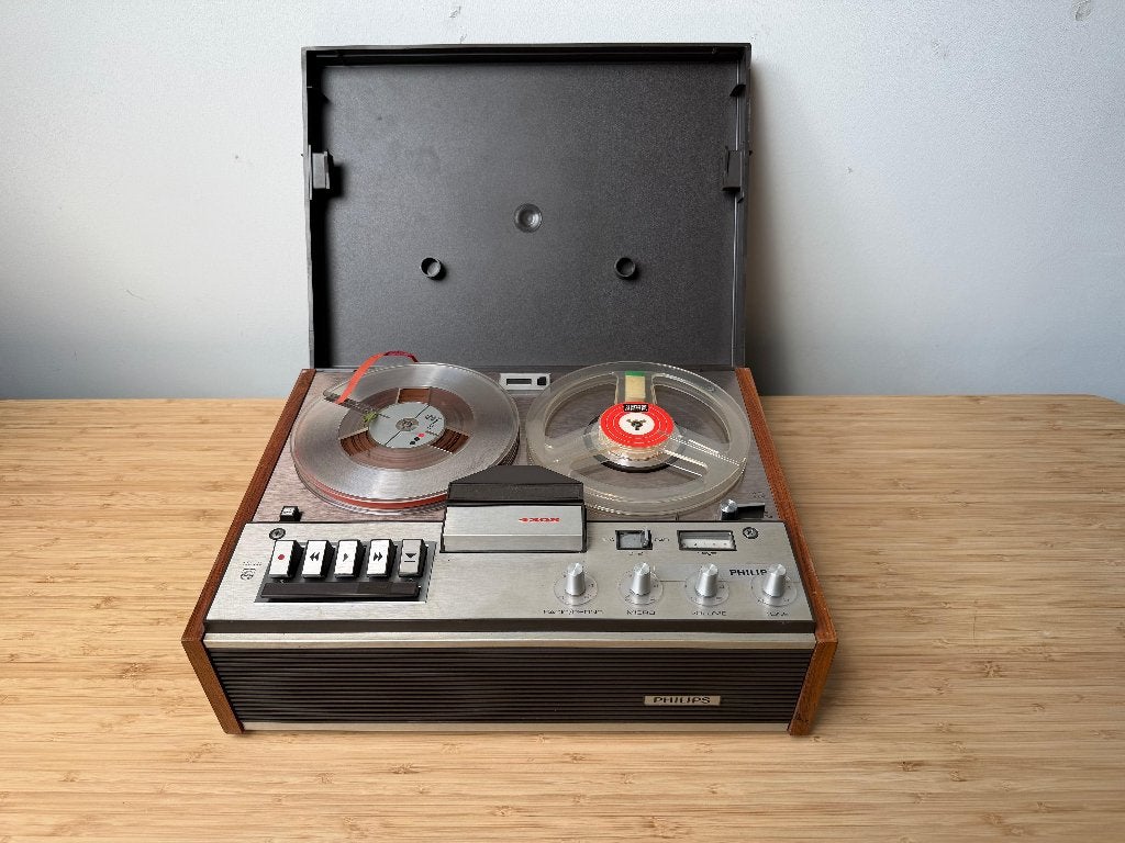 Philips N4308 Bandrecorder Reel-to-Reel incl. Microfoon, Ophalen of Verzenden, Bandrecorder, Met banden