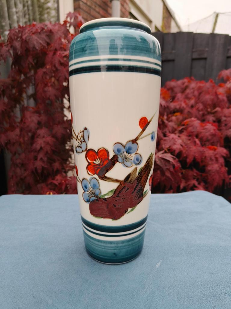 Decoratieve vaas met Japanse bloesem/bloemen, Ophalen of Verzenden