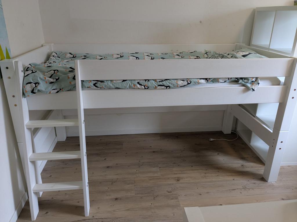 Leuke half hoogslaper (+handleiding), Ophalen, Gebruikt, Eenpersoons, 90 cm