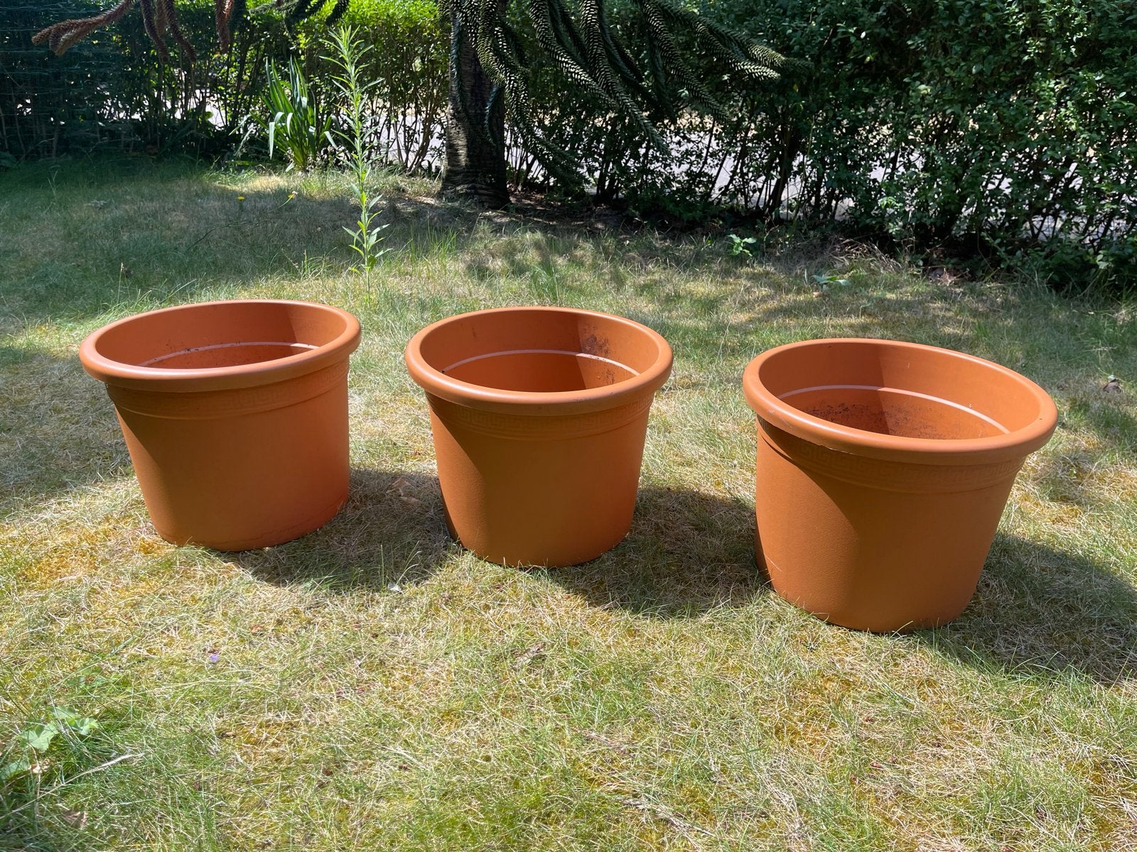 Terracotta-kleurige bloempot - Hoogte 30cm, Diameter 40cm, Kunststof, Gebruikt, 40 cm of meer, Rond