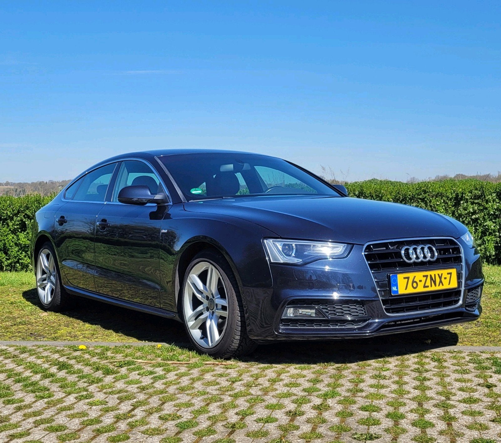 Stijlvolle Audi A5 S-line Sportback (2013) – Moonlight blue, Auto's, Voorwielaandrijving, Zwart, 4 cilinders, Origineel Nederlands