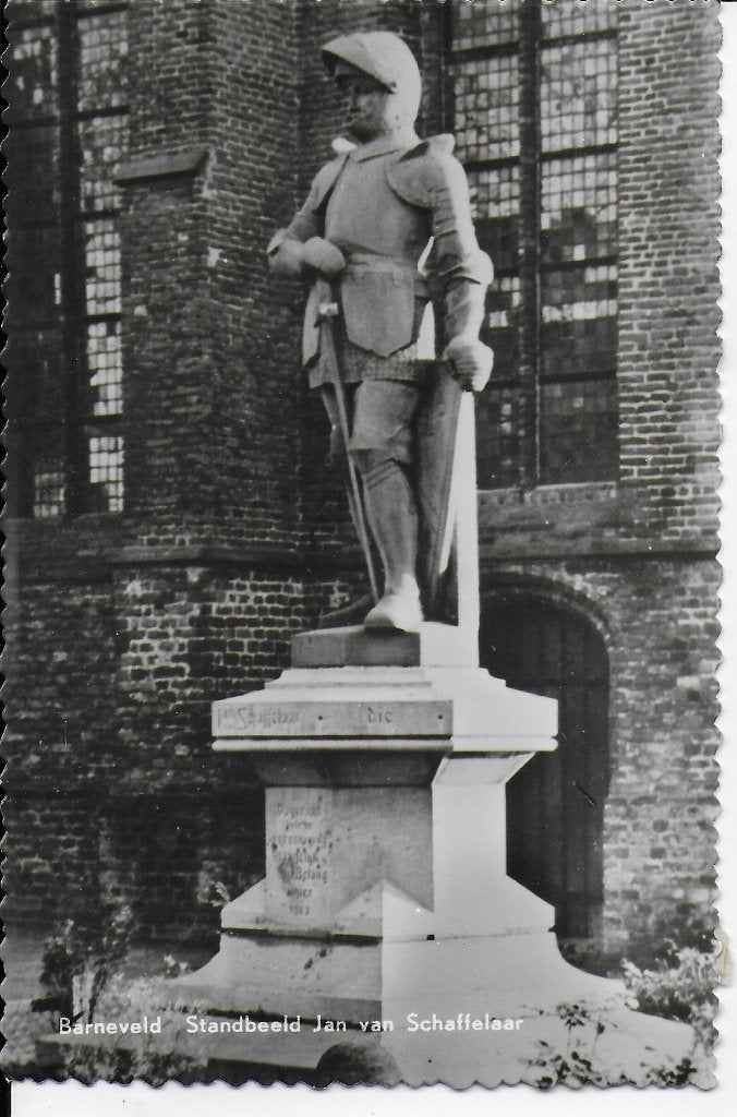 Barneveld jan van schaffelaar oude ansichtkaart ( 2093), Ophalen of Verzenden, 1940 tot 1960, Gelderland