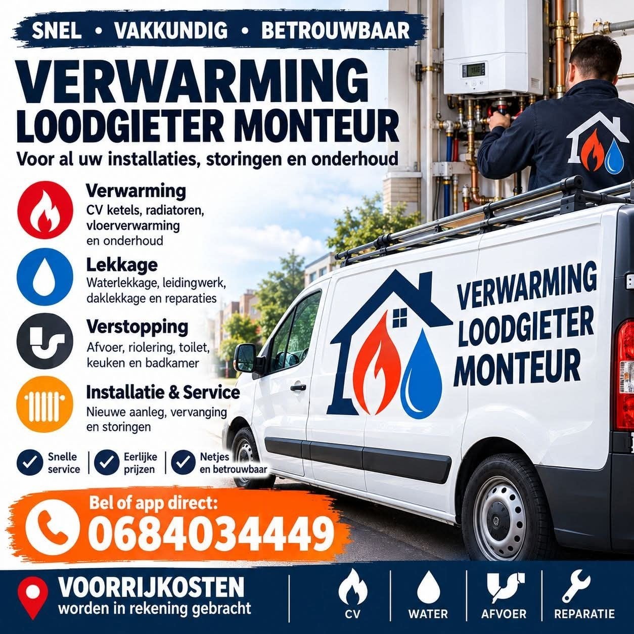 Loodgieter CV Monteur WaterGas&Lekkages, Diensten en Vakmensen, 24-uursservice, Installatie