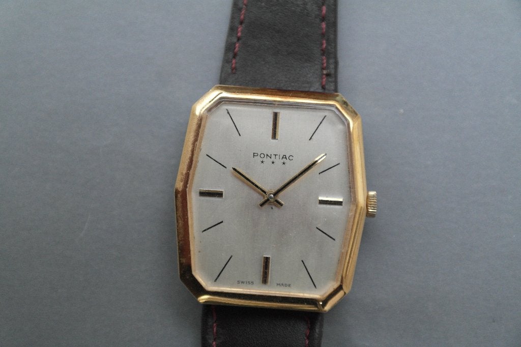 Pontiac horloge, Overige merken, Leer, Polshorloge, Ophalen of Verzenden
