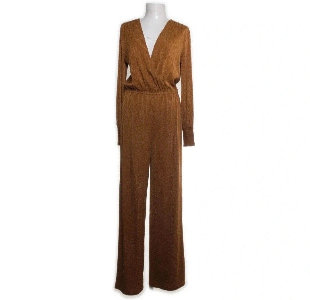 Second Female Feestelijke Brique Jumpsuit Maat S, Kleding | Dames, Second Female, Bruin, Verzenden, Zo goed als nieuw