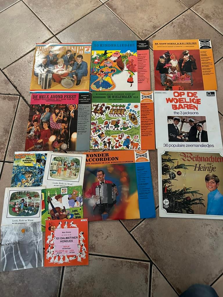 Kinder liedje Lp,s, paar singles biotex, Ophalen, Gebruikt, Overige formaten, Overige genres