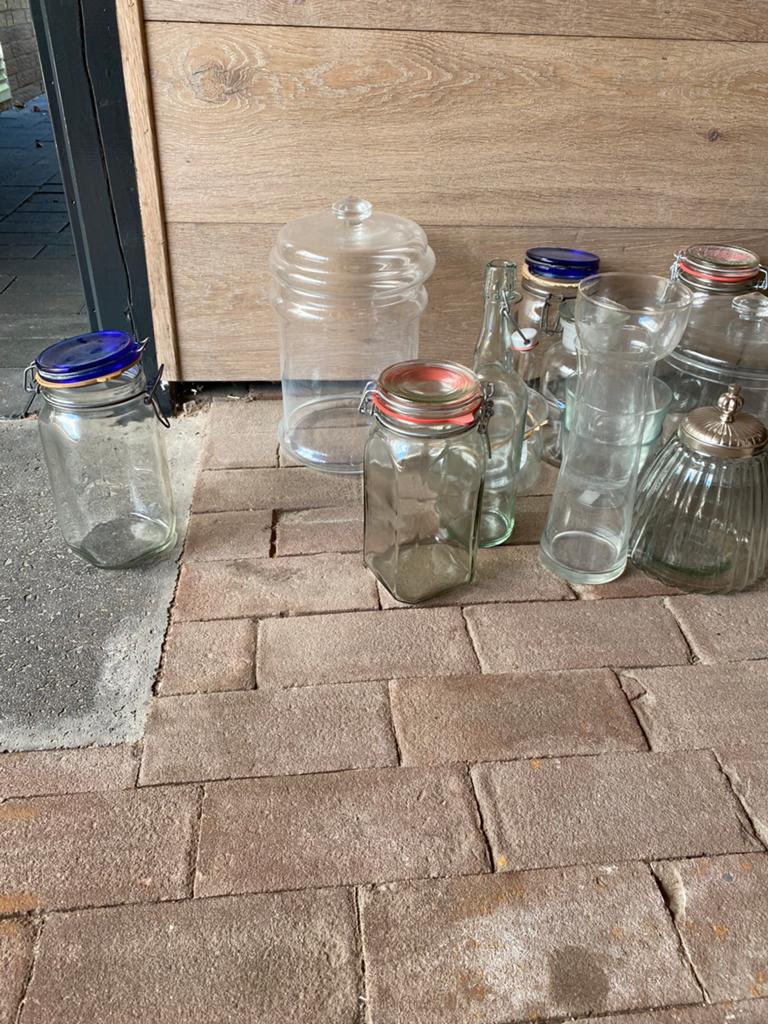 Glazen potten. Gratis, Ophalen of Verzenden, Zo goed als nieuw