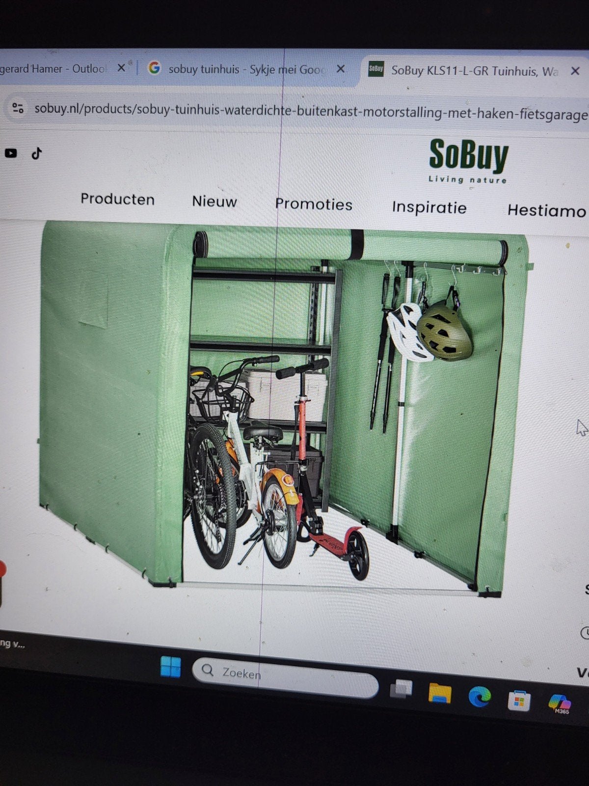 Sobuy Fietsenberging - Nieuw in doos, Tuin en Terras, Bergingen en Tuinkasten, Ophalen, Nieuw, Kunststof, Fietsenberging