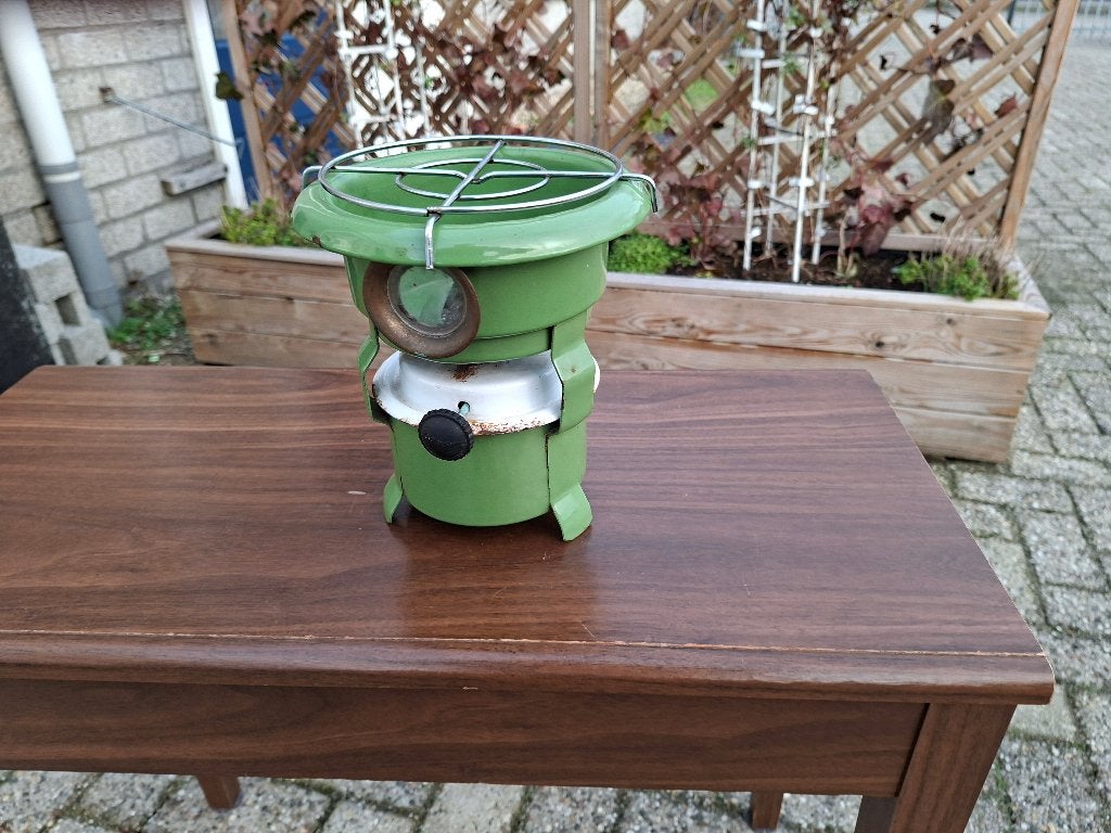 zeer nette groen antieke emaile petroleumstel, Antiek en Kunst, Antiek | Emaille, Ophalen of Verzenden