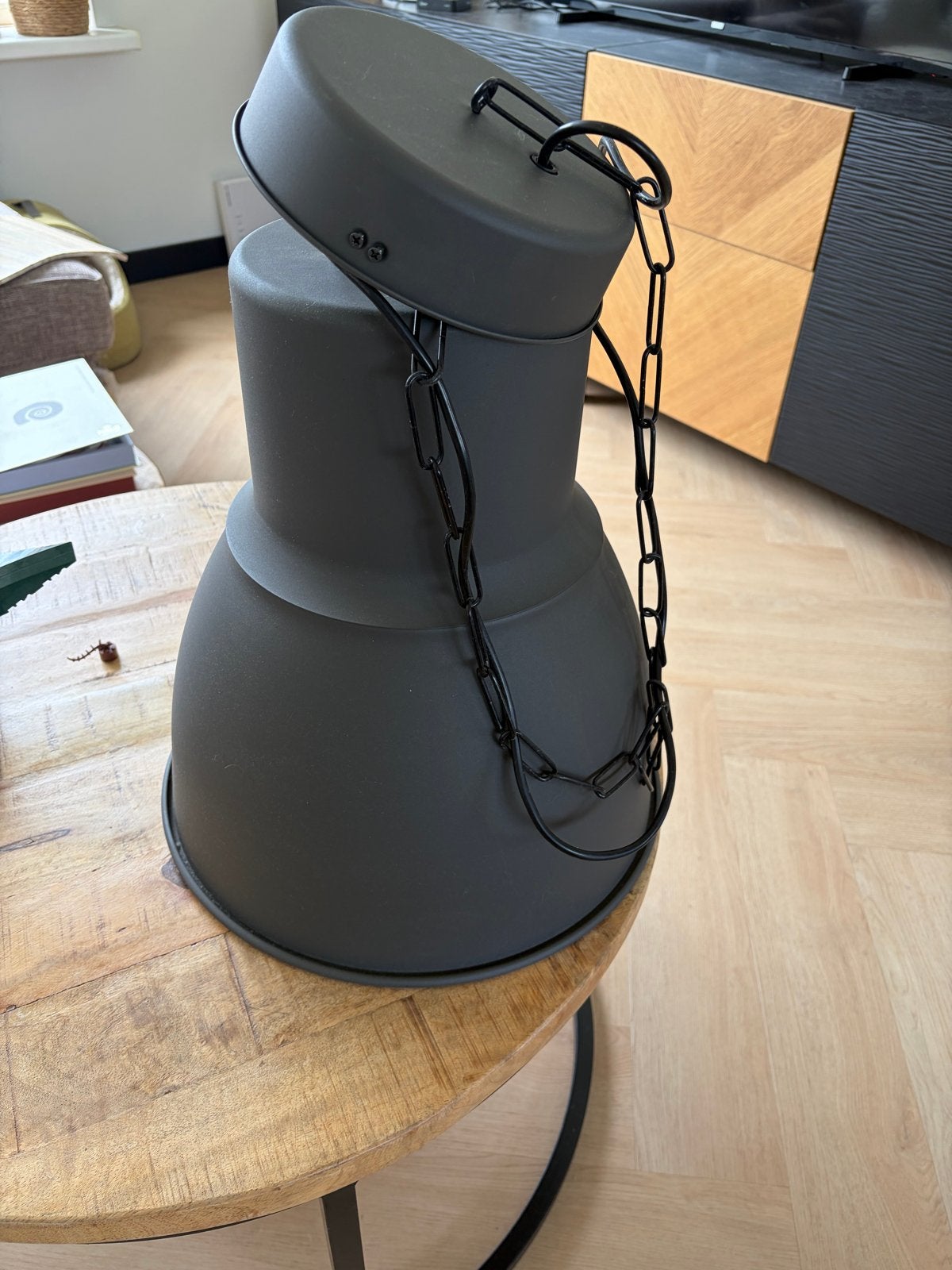 IKEA Hektar hanglamp - Donkergrijs, Ophalen, Zo goed als nieuw, Metaal, 50 tot 75 cm