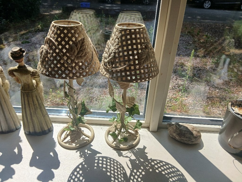 Twee mooie brocante waxinelichthouders!10 euro, Antiek en Kunst, Curiosa en Brocante, Ophalen
