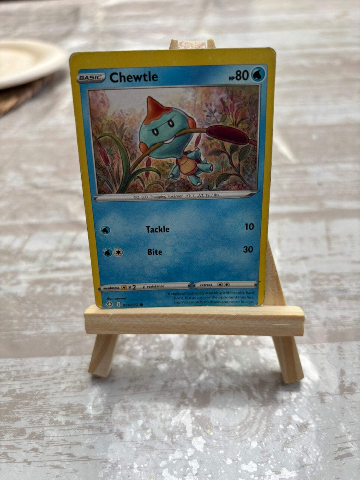 Zeldzaam: Chewtle error card - miscut! 026/072 - LP, Ophalen of Verzenden, Zo goed als nieuw