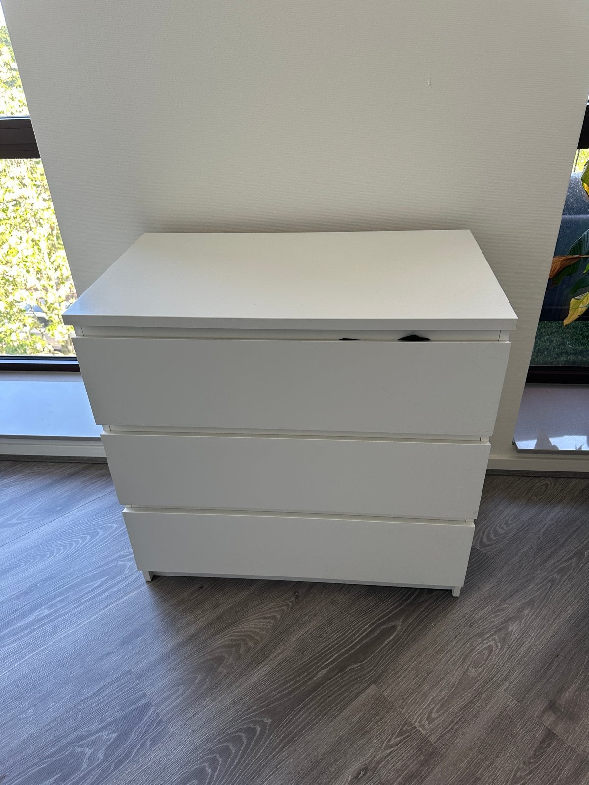 Witte ladekast met 3 laden / ikea malm / 2x, Huis en Inrichting, Kasten | Ladekasten, Ophalen, Overige materialen, Gebruikt, 50 tot 100 cm