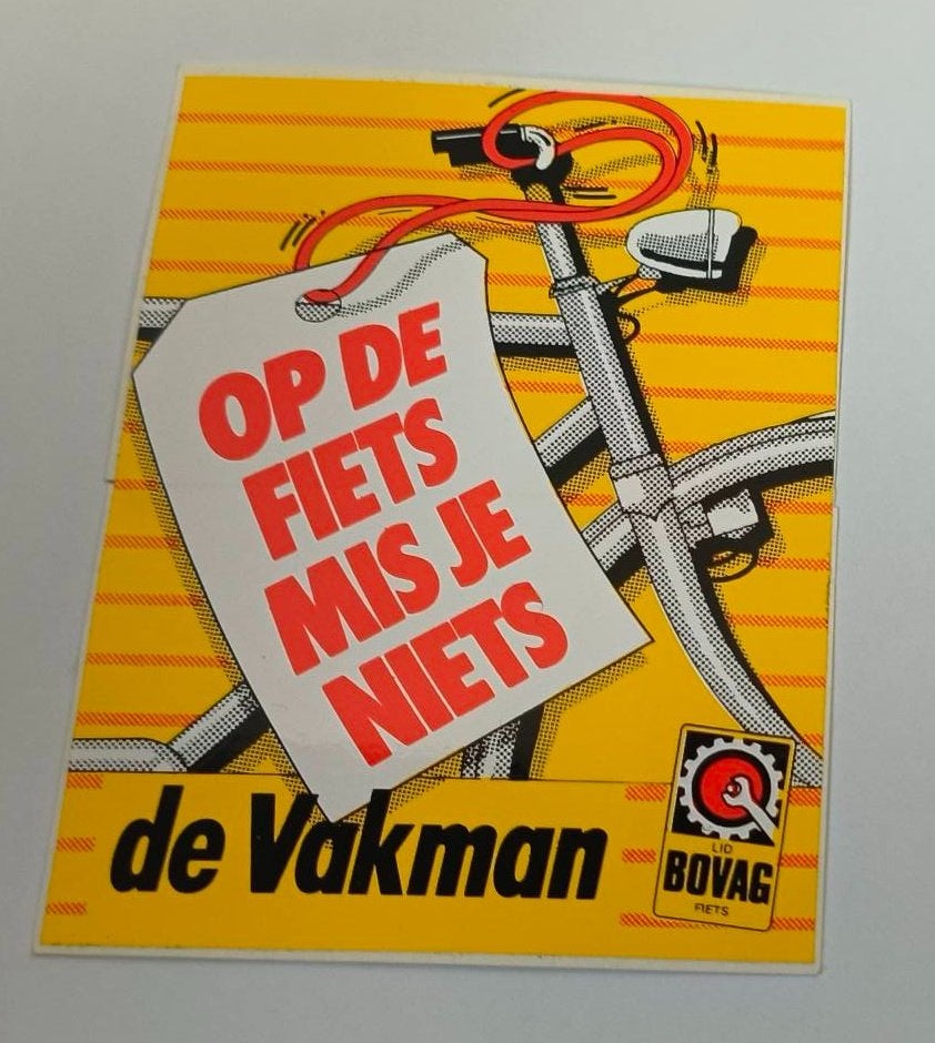 Sticker Bovag. Op de fiets mis je niets, Ophalen of Verzenden, Zo goed als nieuw, Bedrijf of Vereniging