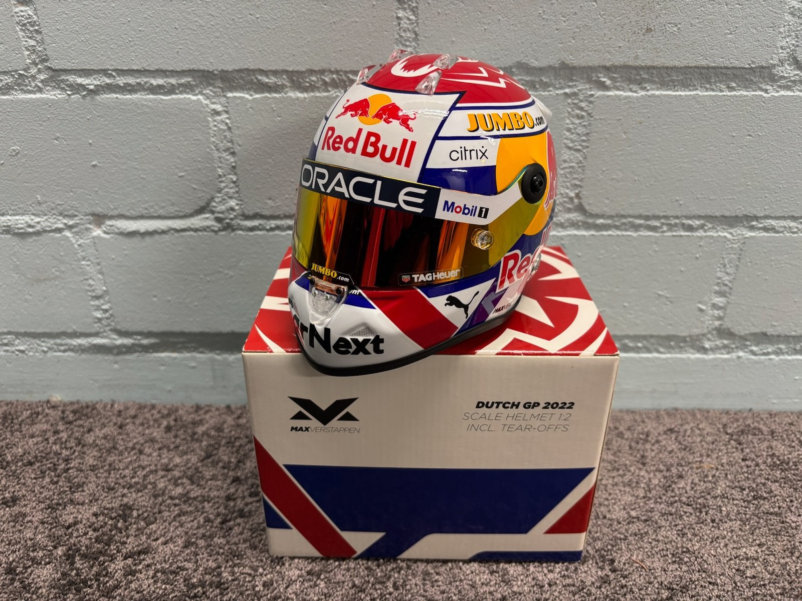 Max verstappen helm 1:2 zandvoort 2022, Ophalen of Verzenden, Zo goed als nieuw