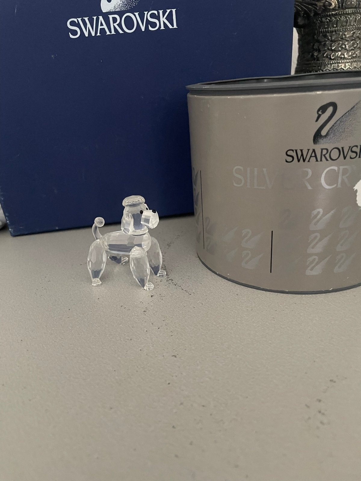 Swarovski Kristallen Poedel Figuurtje met Originele Doos, Verzamelen, Swarovski, Ophalen, Zo goed als nieuw, Figuurtje
