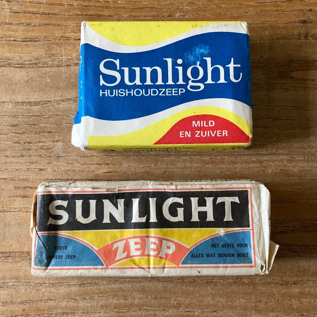 Vintage Sunlight zeep - 2 pakjes: 4 zeepblokken, Ophalen of Verzenden
