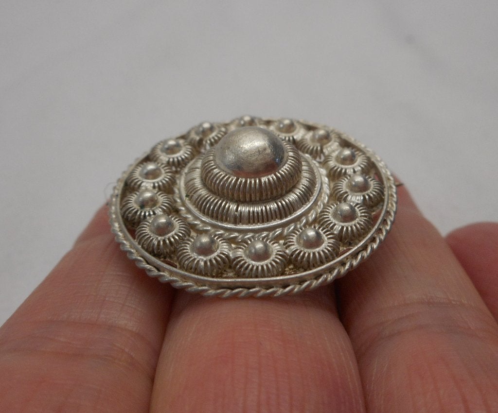 Zilveren Zeeuwse knoppen broche nr.1211, Verzenden, Minder dan 4 cm, Zo goed als nieuw, Zilver