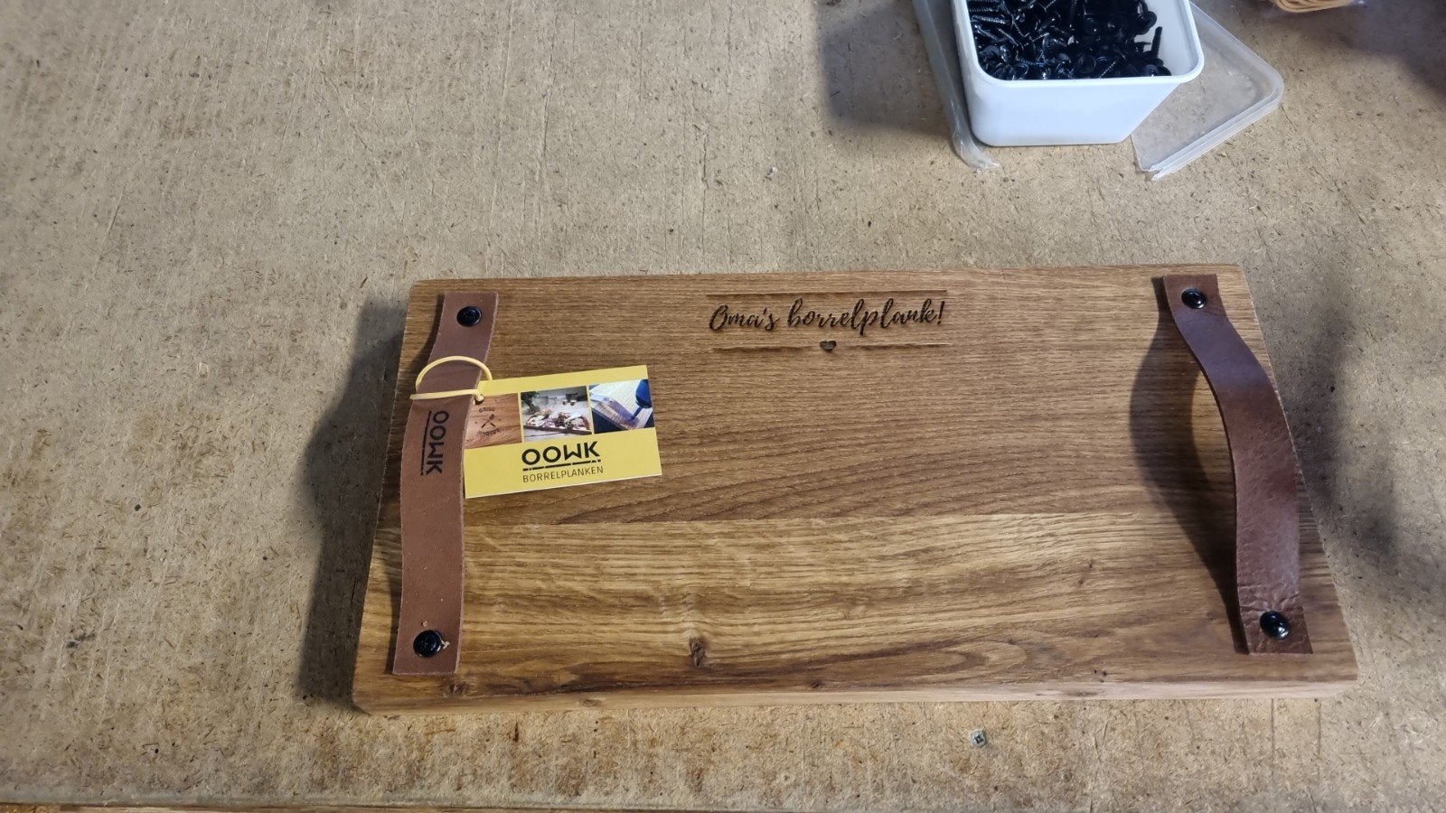 Borrelplanken met lasergravering, Serveerplank, Nieuw, Ophalen of Verzenden, Handgemaakt