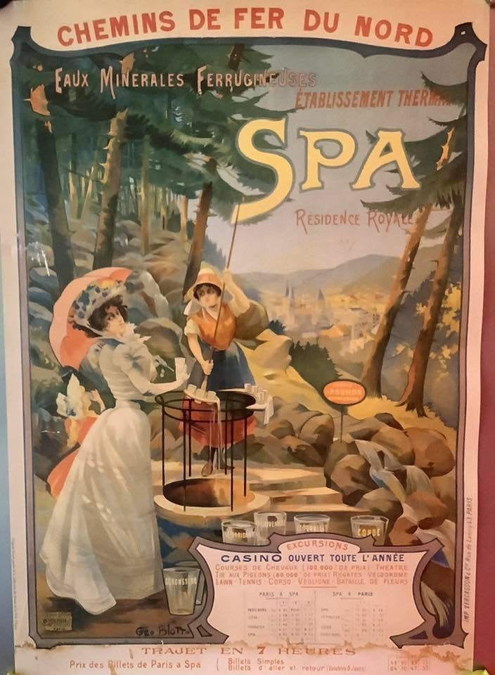 5 repro art nouveau posters / affiches van Spa evenementen, Rechthoekig Staand, Ophalen of Verzenden, Zo goed als nieuw, A1 t/m A3