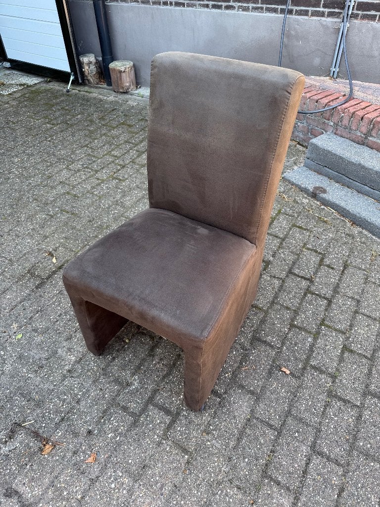 4 verrijdbare eetkamerstoelen in zeer goede staat, Ophalen, Gebruikt, Bruin, Modern, verrijdbaar