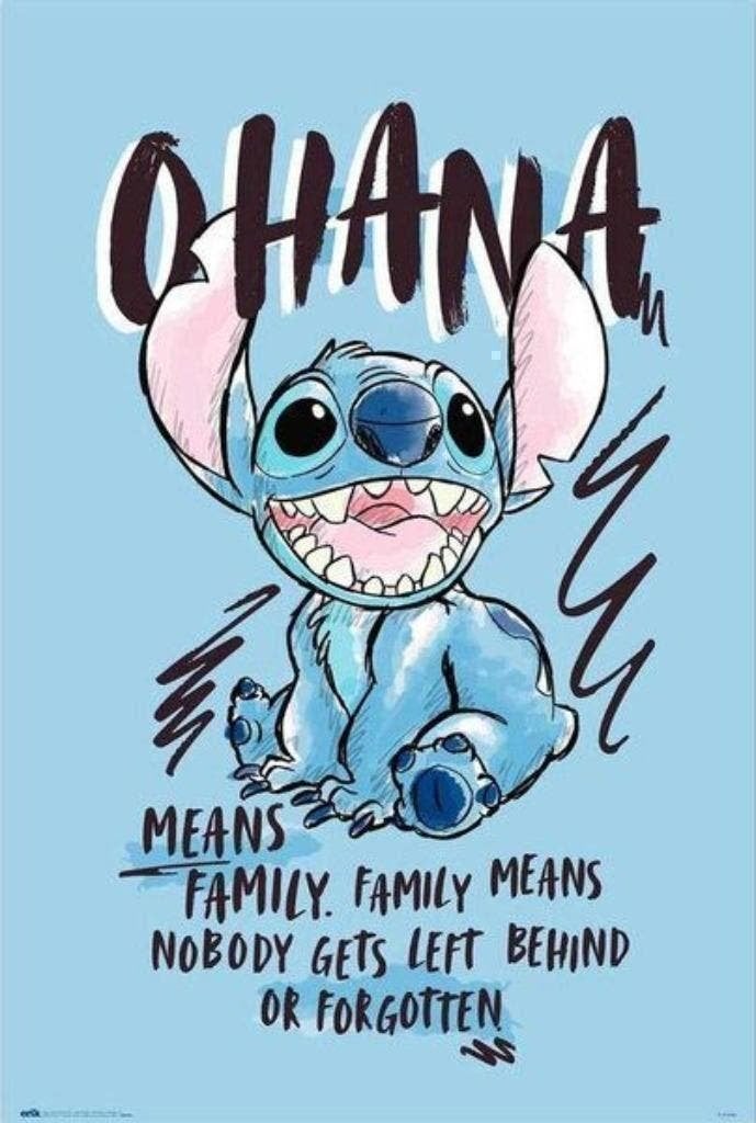 Stitch Ohana Maxi Poster - Disney Muurposter, Rechthoekig Staand, Nieuw, Ophalen of Verzenden, A1 t/m A3