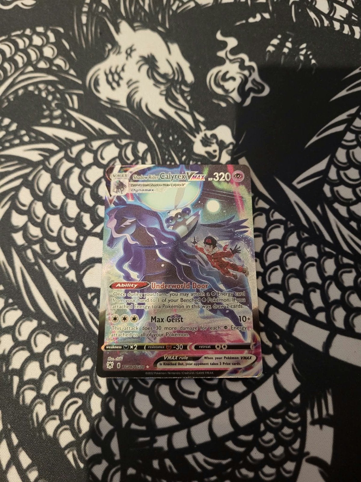 Shadow Rider Calyrex VMAX Pokémon kaart, Ophalen of Verzenden, Zo goed als nieuw, Losse kaart, Foil