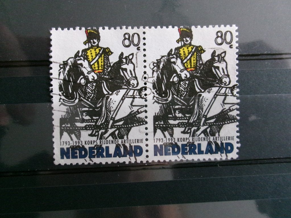 1993 - duo gele rijder met trekpaarden (708a), Ophalen of Verzenden, Gestempeld
