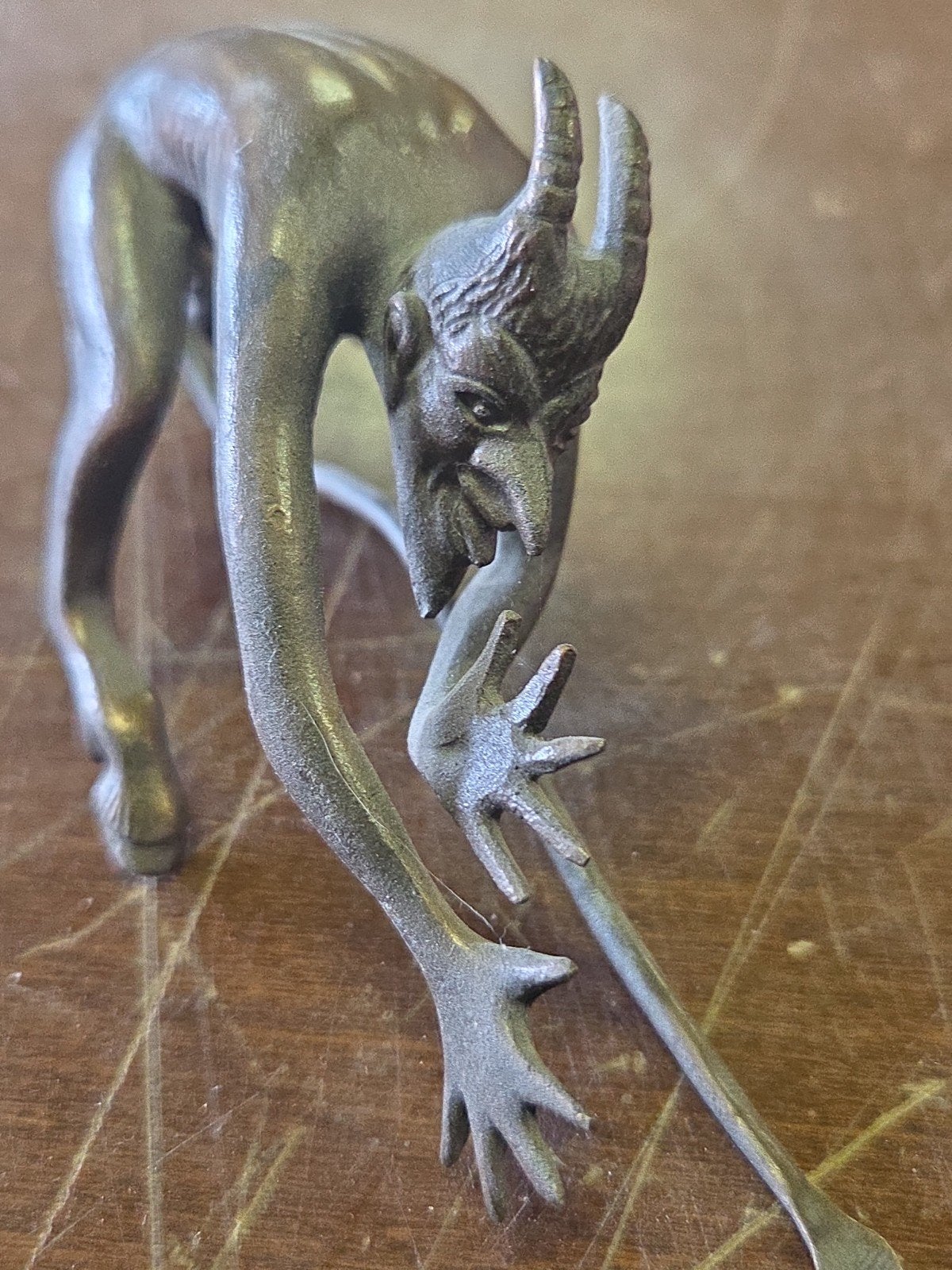 Vintage beeldje Mephistopheles messing duivel, Ophalen of Verzenden