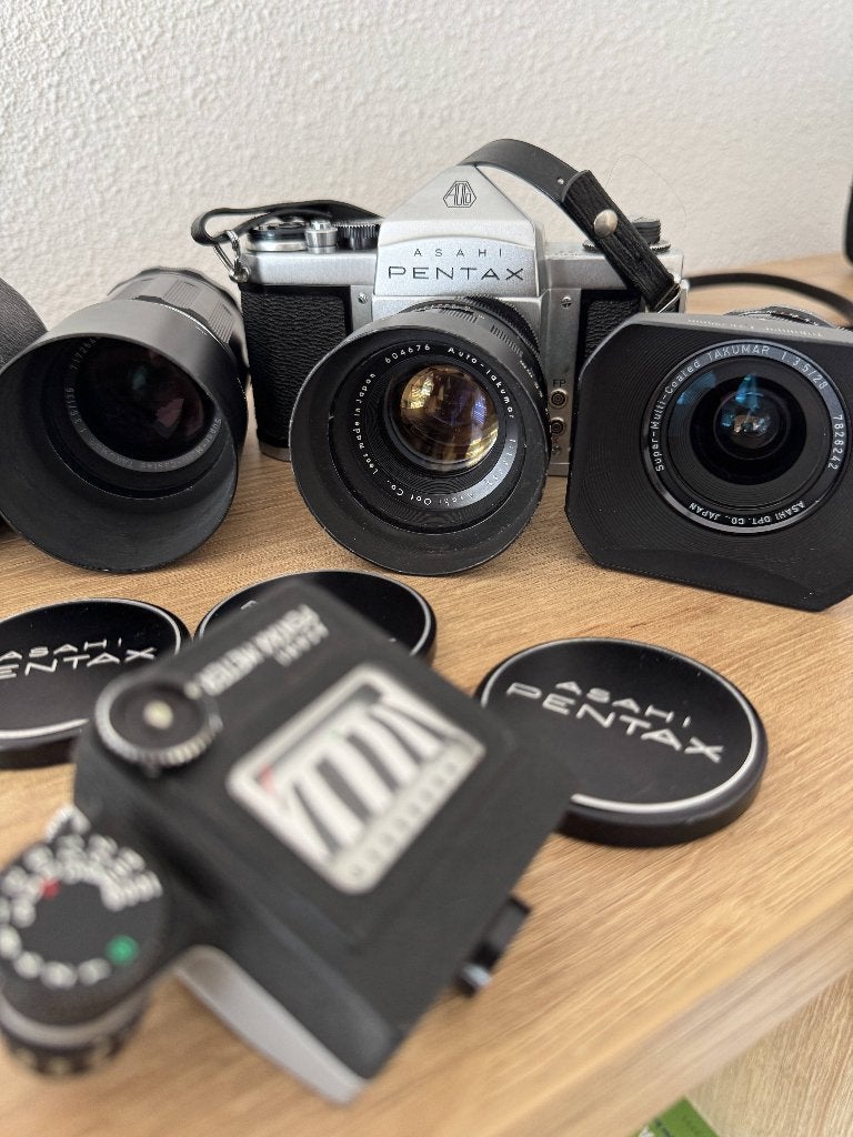 Pentax S3 + Takumar 28mm 55mm 135mm lenzen, Ophalen, Gebruikt, Spiegelreflex, Pentax