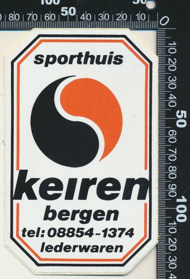 Sticker: Sporthuis Keiren - Bergen, Ophalen of Verzenden, Zo goed als nieuw, Bedrijf of Vereniging