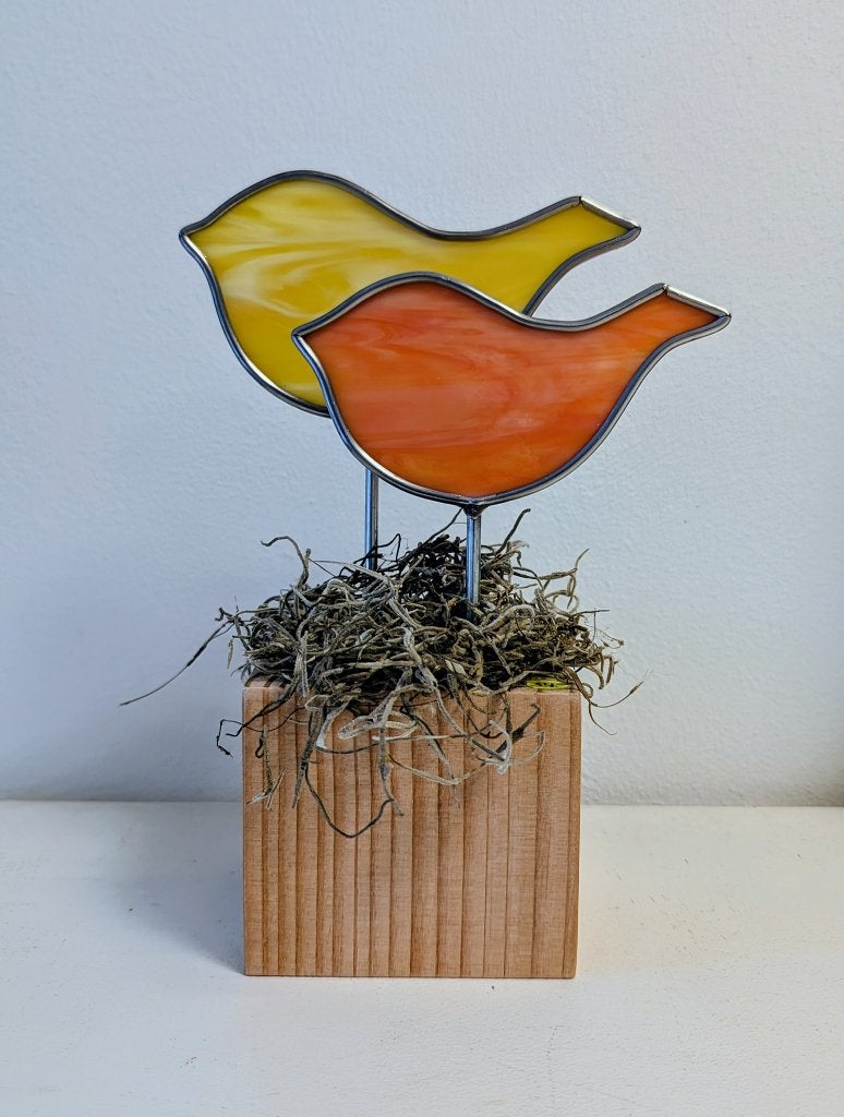 Vogeltjes van glas in lood, Huis en Inrichting, Ophalen of Verzenden, Nieuw, Glas