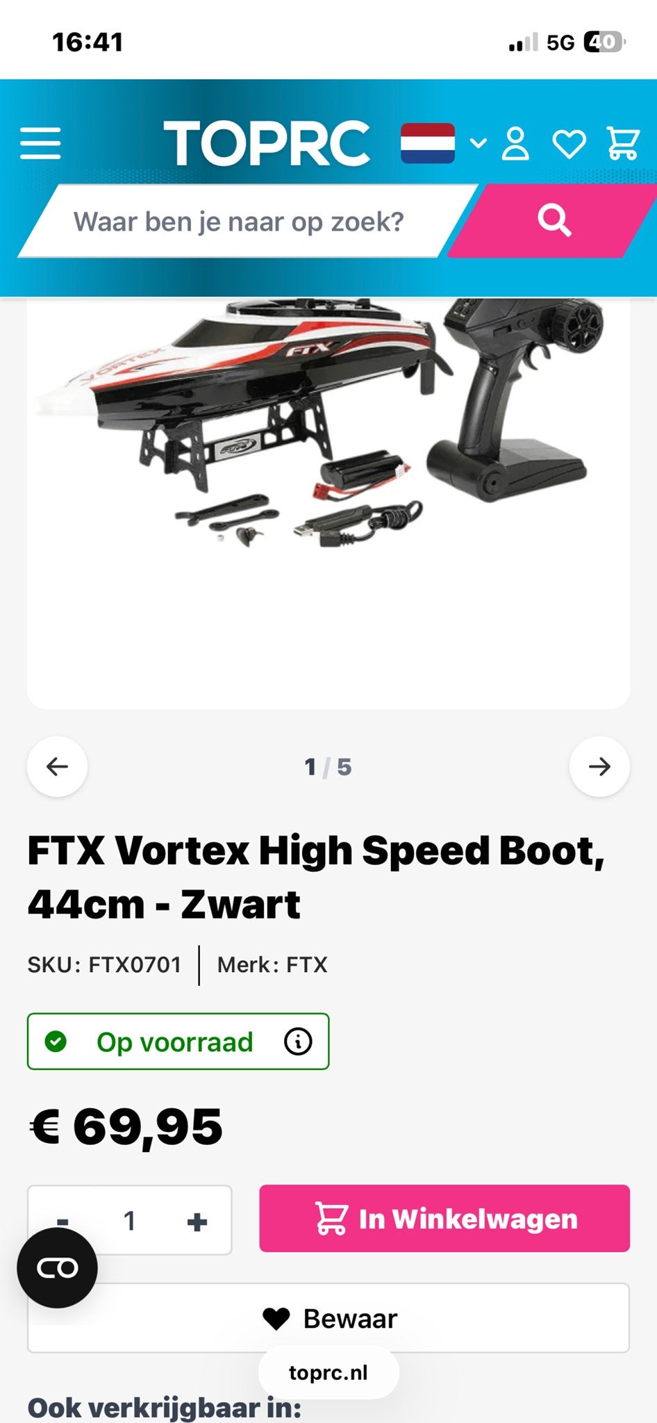 Rc speedboot, Ophalen of Verzenden, Zo goed als nieuw