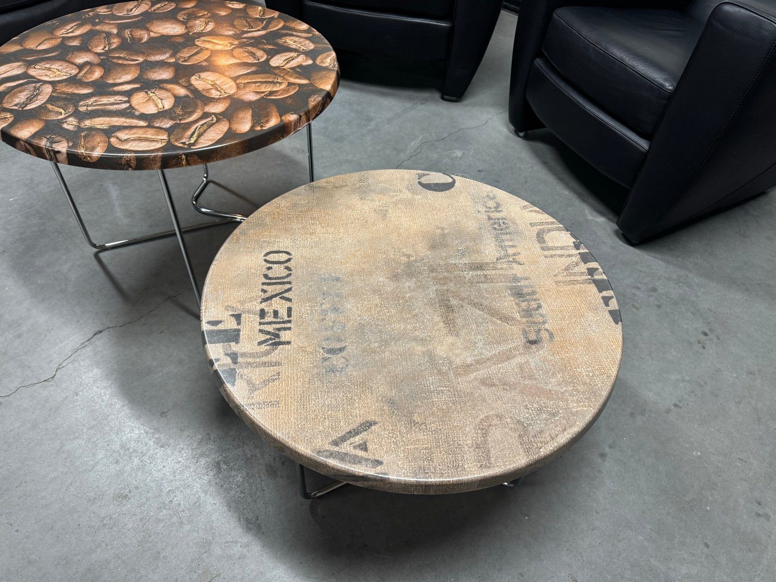 2 Horeca koffietafels - Nieuwprijs 350 per stuk, Huis en Inrichting, Rond, Zo goed als nieuw, Metaal, 50 tot 100 cm