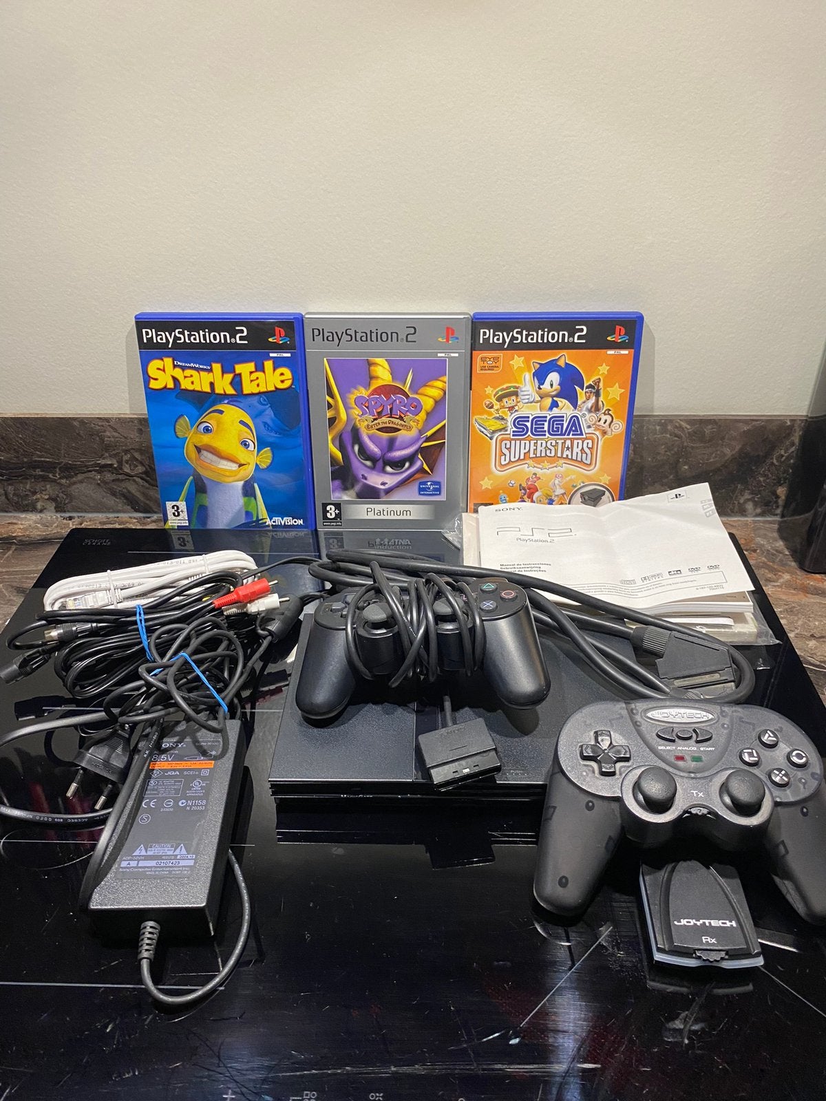 Playstation 2 compleet incl 6 spellen en assesoires, Gebruikt, 1 speler, Racen en Vliegen, Ophalen of Verzenden