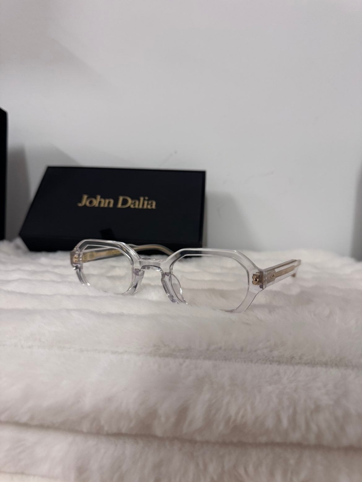 John Dalia Bril - Transparant met Gouden Details, Overige merken, Overige kleuren, Ophalen of Verzenden, Zo goed als nieuw