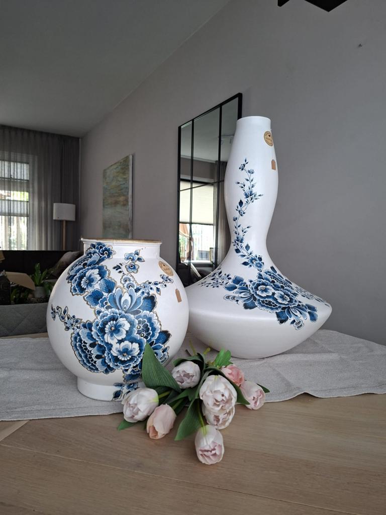 Exclusieve grote vaas voor interieur. Kunstwerk, Huis en Inrichting, Woonaccessoires | Vazen, Overige kleuren, Ophalen of Verzenden