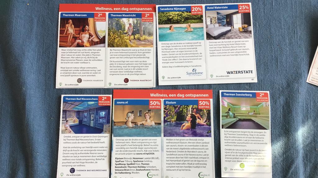 Sauna, thermen, thermae 2000, dagje blue welness,, Tickets en Kaartjes, Twee personen, Kortingsbon, Spa of Sauna