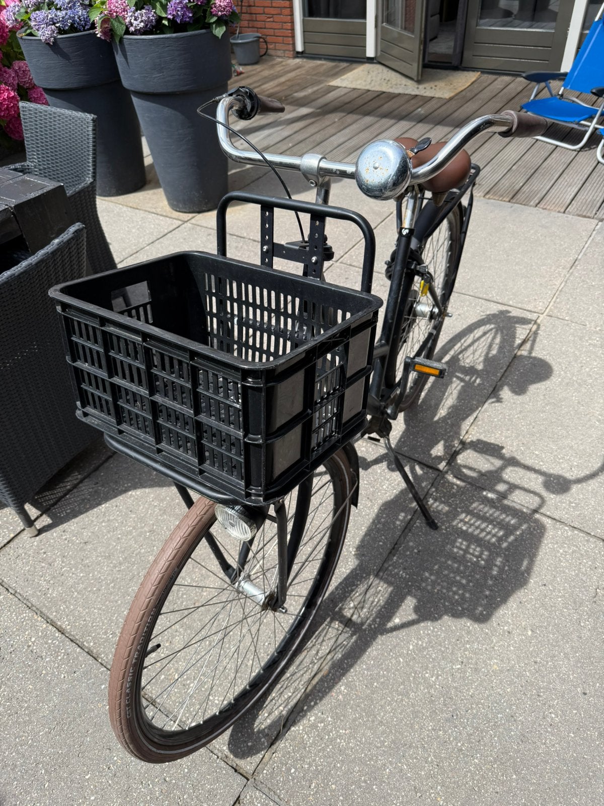 Sparta Pick Up Zwart met mandje voorzijde, Ophalen, Terugtraprem, Gebruikt, 47 tot 50 cm