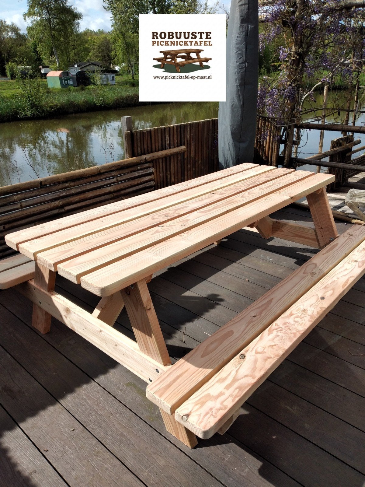Robuuste Douglas Picknicktafel op Maat - Tot 5 Meter Lang, Kinderpicknicktafel, Nieuw, Ophalen of Verzenden, Rechthoekig
