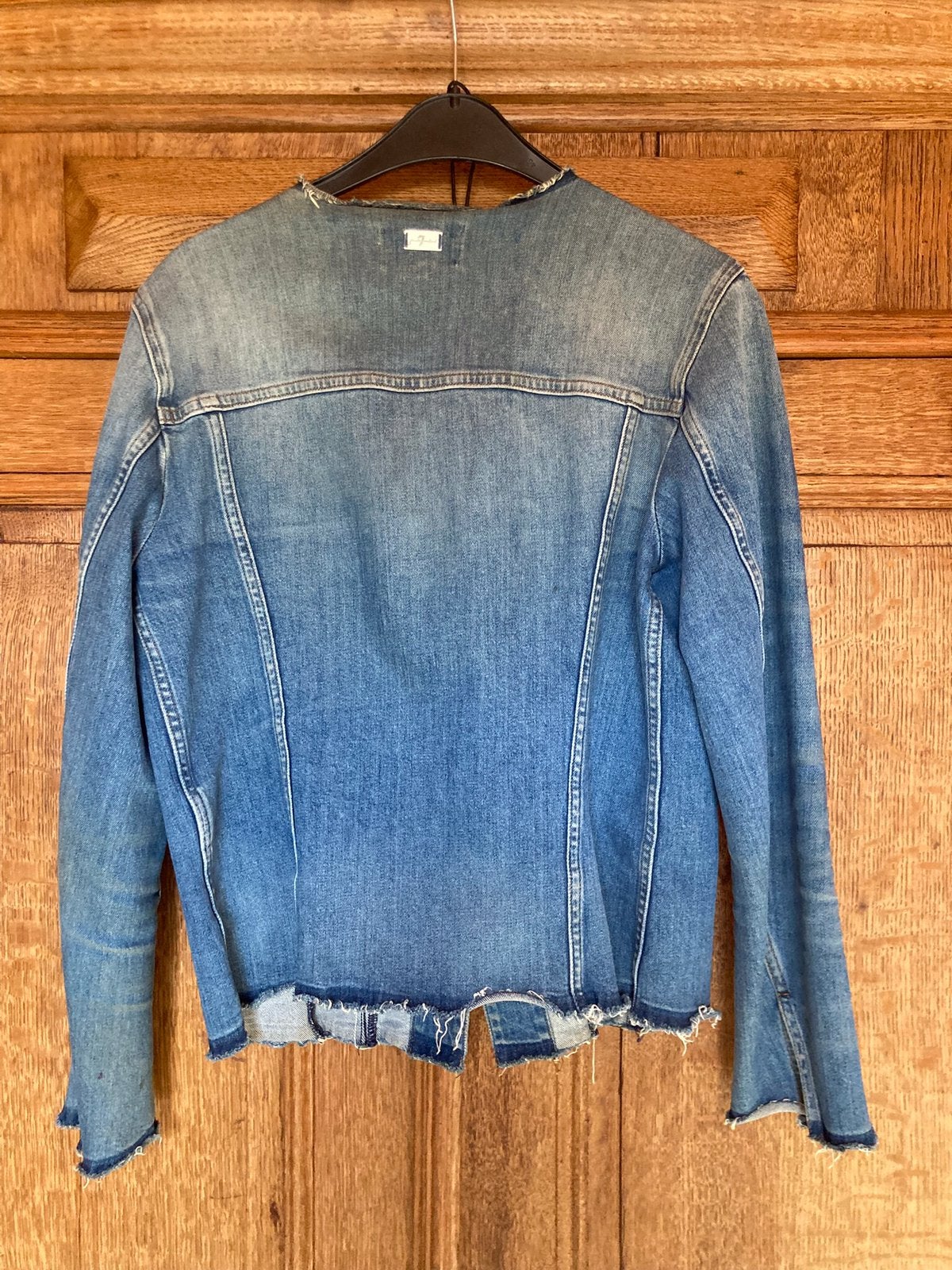 FOR ALL MANKIND DENIM JACKET DAMES MT L, Ophalen of Verzenden, Gedragen, Maat 38/40 (M), Blauw